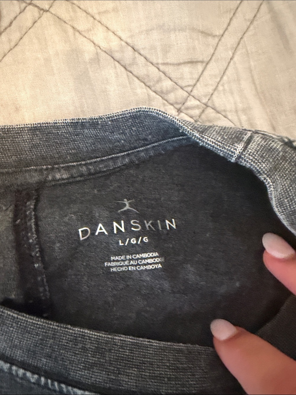 Danskin Washed Black Short-Sleeve Crop Tee - Women's - Picture 4 of 5